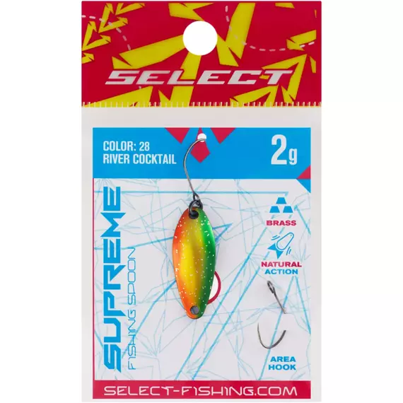 Блешня Select Supreme 2.0g 27mm #28 River Cocktail, Вага блешні: 2.0, Колір блешні: #28 River Cocktail, фото , изображение 2
